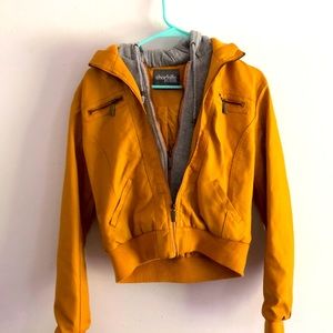 Charlotte Russe faux leather jacket- Yellow, large